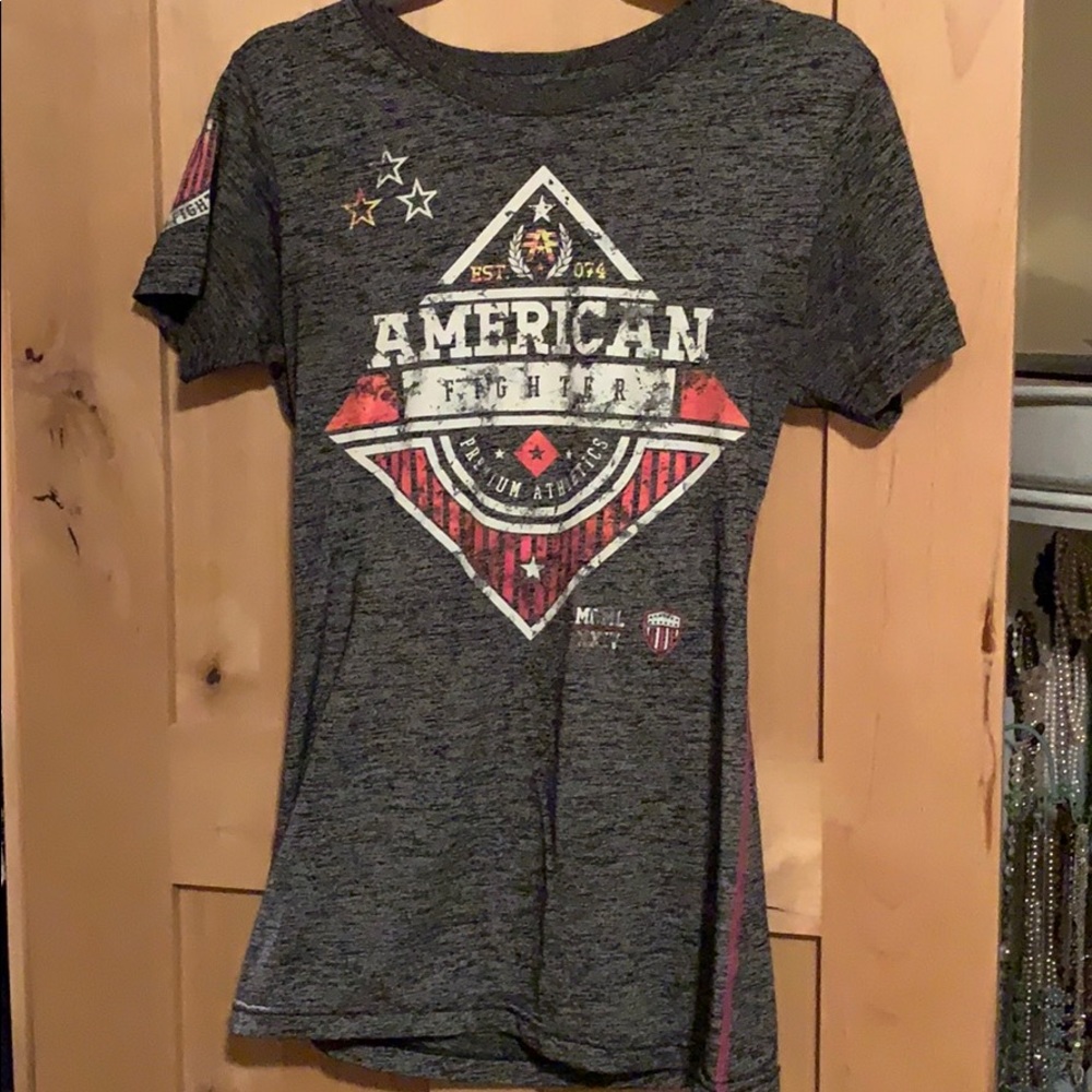 Women’s Grey American fighter T-shirt
